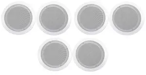 CC65T White 6.5" 70V Restaurant Ceiling Speakers, 6-Pack | Adjustable Tap 2.5W, 5W, 10W, 15W, 20W, 8 Ohm 40W, 2-Way Design, Aimable Tweeter, Paintable Grills, Commercial CC65T White 6.5" 70V Restaurant Ceiling Speakers, 6-Pack | Adjustable Tap 2.5W, 5W, 10W, 15W, 20W, 8 Ohm 40W, 2-Way Design, Aimable Tweeter, Paintable Grills, Commercial