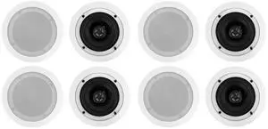 CC525T White 5.25" 70V 40W RMS Ceiling Speaker 8-Pack | Commercial, Adjustable Tap 2.5W-20W, 2-Way, 8 Ohm Compatible, Swivel Tweeter, Paintable Grills, In-Ceiling, For Restaurants CC525T White 5.25" 70V 40W RMS Ceiling Speaker 8-Pack | Commercial, Adjustable Tap 2.5W-20W, 2-Way, 8 Ohm Compatible, Swivel Tweeter, Paintable Grills, In-Ceiling, For Restaurants