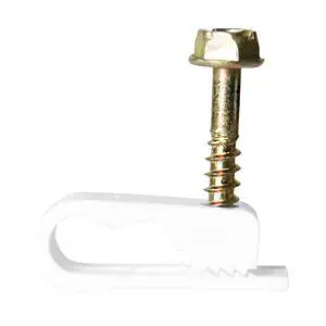 Dual Cable Flexible Screw Clips (Pack of 100 / White) Dual Cable Flexible Screw Clips (Pack of 100 / White)