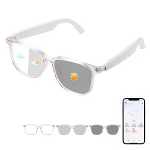 AI Smart Glasses, Bluetooth AI Translation Glasses for Men Women, Smart Audio Sunglasses with AI Translation (160+Languages), Photochromic Lenses, Music Blue Light Glasses for Travel Business-Pink AI Smart Glasses, Bluetooth AI Translation Glasses for Men Women, Smart Audio Sunglasses with AI Translation (160+Languages), Photochromic Lenses, Music Blue Light Glasses for Travel Business-Pink