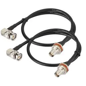 BNC Coax Cable 50cm 50 Ohm RG58 BNC Female to Male Cable 2-Pack | Right Angle Low Loss Antenna Extension Jumper for Microphone VHF UHF Ham Radios Antenna Amateur Radio BNC Coax Cable 50cm 50 Ohm RG58 BNC Female to Male Cable 2-Pack | Right Angle Low Loss Antenna Extension Jumper for Microphone VHF UHF Ham Radios Antenna Amateur Radio