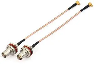 BNC Bulkhead Female to MCX Male RG316 Coaxial Cable 6inch 2-Pack | BNC to MCX RF Coax Cables Compatible with RF Applications SDR Antenna Amateur Radio HAM Radio etc BNC Bulkhead Female to MCX Male RG316 Coaxial Cable 6inch 2-Pack | BNC to MCX RF Coax Cables Compatible with RF Applications SDR Antenna Amateur Radio HAM Radio etc