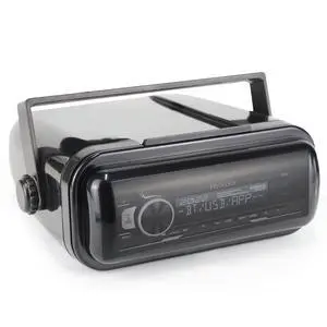 Durable Water Resistant Radio Stereo Cover Waterproof Boat Stereo Protector Shield with Flip-Up Door UV-Resistant ABS Housing, Includes Mounting Gasket (Black) Durable Water Resistant Radio Stereo Cover Waterproof Boat Stereo Protector Shield with Flip-Up Door UV-Resistant ABS Housing, Includes Mounting Gasket (Black)