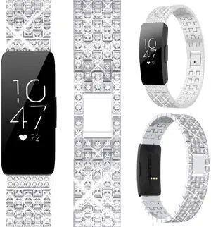 Compatible for Fitbit Inspire Band, Inspire 2 Bling Band, Inspire HR Band with Diamond Crystal Metal Bling Replacement Strap Band for Fitbit Inspire/Inspire 2/Inspire Compatible for Fitbit Inspire Band, Inspire 2 Bling Band, Inspire HR Band with Diamond Crystal Metal Bling Replacement Strap Band for Fitbit Inspire/Inspire 2/Inspire