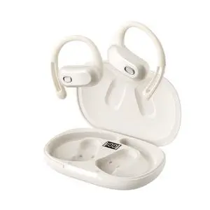 Open Ear Headphones,Silicone Ear Hanger,360-Degree Panoramic Sound,Air Conduction, LED Display,IPX7 Waterproof, Wireless Earbuds for Meeting, Driving,Traveling (Black) Open Ear Headphones,Silicone Ear Hanger,360-Degree Panoramic Sound,Air Conduction, LED Display,IPX7 Waterproof, Wireless Earbuds for Meeting, Driving,Traveling (Black)