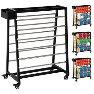 Wire Spool Rack Heavy-Duty Cable Organizer, 12-Rods Cord Reel with Locking Wheels, 400lb Capacity Cable Caddy & Dispenser for Electrical, Industrial & Retail Use Wire Spool Rack Heavy-Duty Cable Organizer, 12-Rods Cord Reel with Locking Wheels, 400lb Capacity Cable Caddy & Dispenser for Electrical, Industrial & Retail Use
