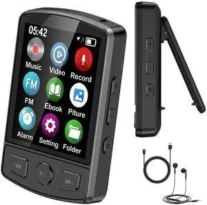 64GB MP3 Player with Bluetooth 5.2 and Built-in Clip | HiFi Audio, 128GB TF Card Expansion, FM Radio and Recording, 1.2 oz Compact Design, E-Book Reader and Speaker 64GB MP3 Player with Bluetooth 5.2 and Built-in Clip | HiFi Audio, 128GB TF Card Expansion, FM Radio and Recording, 1.2 oz Compact Design, E-Book Reader and Speaker