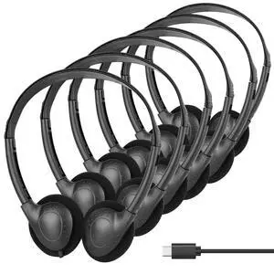 10 Pack USB Type C Kids Headphones Bulk for Classroom,USB C | Headphones On-Ear Wired for School Children Student Compatible with Chromebook Laptop PC Pad Smartphones (Black) 10 Pack USB Type C Kids Headphones Bulk for Classroom,USB C | Headphones On-Ear Wired for School Children Student Compatible with Chromebook Laptop PC Pad Smartphones (Black)