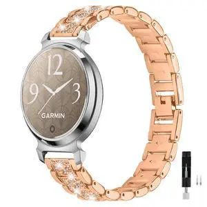 Stainless Steel Watch Band Compatible with Garmin Lily 2/Lily 2 Active, Elegant Metal Link Replacement Strap Bracelet with Resizing Tool, Jewelry Wristband Accessories for Women Girls Stainless Steel Watch Band Compatible with Garmin Lily 2/Lily 2 Active, Elegant Metal Link Replacement Strap Bracelet with Resizing Tool, Jewelry Wristband Accessories for Women Girls