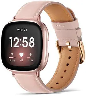 Leather Band Compatible with Fitbit Versa 3/Versa 4, Business Replacement Band for Fitbit Sense 2/Sense Men Women Leather Band Compatible with Fitbit Versa 3/Versa 4, Business Replacement Band for Fitbit Sense 2/Sense Men Women