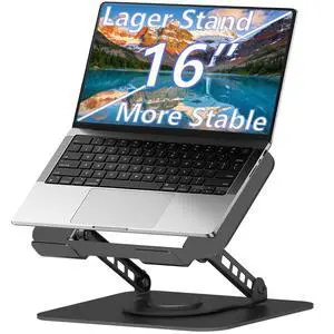 Adjustable Laptop Stand 360°Rotation Computer Riser for Desk, Black | Fit for MacBook Pro/Air Notebook Up to 16 Inches, Adjustable & Foldable, Stability & Durability, Heat Dissipation Design Adjustable Laptop Stand 360°Rotation Computer Riser for Desk, Black | Fit for MacBook Pro/Air Notebook Up to 16 Inches, Adjustable & Foldable, Stability & Durability, Heat Dissipation Design