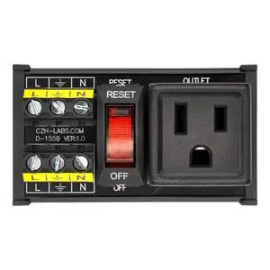 DIN Rail Mount AC 120V NEMA 5-15R Receptacle Outlet Power Strip Module, with Rocker Switch Thermal Circuit Breaker Overload Protector (1 Outlet) DIN Rail Mount AC 120V NEMA 5-15R Receptacle Outlet Power Strip Module, with Rocker Switch Thermal Circuit Breaker Overload Protector (1 Outlet)