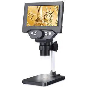 5.5 inch LCD Digital Microscope, 8MP 1-1000X Magnification, 8 LED Lights, Rechargeable Battery, Video Recording for Circuit Board Repair, PCB Inspection, Coin, and More 5.5 inch LCD Digital Microscope, 8MP 1-1000X Magnification, 8 LED Lights, Rechargeable Battery, Video Recording for Circuit Board Repair, PCB Inspection, Coin, and More