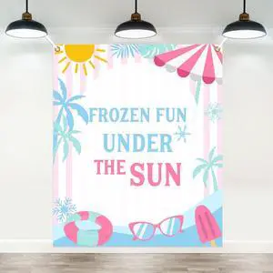 Frozen Fun Summer Birthday Banner Backdrop - Frozen Fun Under The Sun Pool Party Princess Theme Decor Suitable for 1st to 5th Girls Birthday Indoor Outdoor Party Supplies Frozen Fun Summer Birthday Banner Backdrop - Frozen Fun Under The Sun Pool Party Princess Theme Decor Suitable for 1st to 5th Girls Birthday Indoor Outdoor Party Supplies