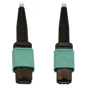 Multimode Fiber Patch Cable, 50/125 OM3 MTP/MPO (F/F), 12 Fiber, 40/100/400GbE, Aqua LSZH Jacket, 10 Meters / 32.8 Feet, Limited Manufacturer's (N844B-10M-12-P) Multimode Fiber Patch Cable, 50/125 OM3 MTP/MPO (F/F), 12 Fiber, 40/100/400GbE, Aqua LSZH Jacket, 10 Meters / 32.8 Feet, Limited Manufacturer's (N844B-10M-12-P)