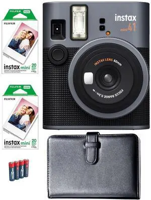 Instax Mini 41 Instant Film Camera Bundle, Includes: Mini Color Film (40 Exposures), AA Batteries (4-Pack) and 108 Pocket Mini Instax Photo Album (5 Items) Instax Mini 41 Instant Film Camera Bundle, Includes: Mini Color Film (40 Exposures), AA Batteries (4-Pack) and 108 Pocket Mini Instax Photo Album (5 Items)