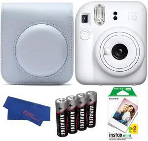 INSTAX MINI 12 Instant Film Camera Bundle, Includes: INSTAX Mini Film (20 Exposures), INSTAX Mini 12 Case and More (5 Items) (Clay White) INSTAX MINI 12 Instant Film Camera Bundle, Includes: INSTAX Mini Film (20 Exposures), INSTAX Mini 12 Case and More (5 Items) (Clay White)