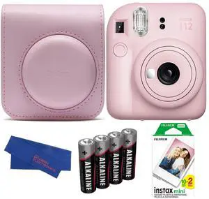INSTAX MINI 12 Instant Film Camera Bundle, Includes: INSTAX Mini Film (20 Exposures), INSTAX Mini 12 Case and More (5 Items) (Blossom Pink) INSTAX MINI 12 Instant Film Camera Bundle, Includes: INSTAX Mini Film (20 Exposures), INSTAX Mini 12 Case and More (5 Items) (Blossom Pink)