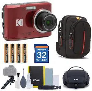 PIXPRO Friendly Zoom FZ45-WH 16MP Digital Camera Bundle (Red) | 32GB Memory Card, 2.7' LCD Screen, Cleaning Kit, Case, Batteries, (5 items) PIXPRO Friendly Zoom FZ45-WH 16MP Digital Camera Bundle (Red) | 32GB Memory Card, 2.7' LCD Screen, Cleaning Kit, Case, Batteries, (5 items)