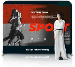 Tension Fabric Displays Stand Custom Banner Backdrop 5 x 8 FT | Straight Trade Show Exhibit Booth Trade Show Backdrop Display Aluminum Frame Holders Tension Fabric Displays Stand Custom Banner Backdrop 5 x 8 FT | Straight Trade Show Exhibit Booth Trade Show Backdrop Display Aluminum Frame Holders