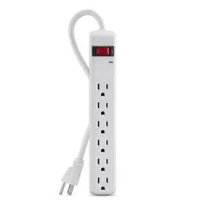 6-Outlet Power Strip Surge Protector with 3-Foot Power Cord, 300 Joules (F5C047),White |, compact straight plug, home office, desktop computer, small appliances, travel 6-Outlet Power Strip Surge Protector with 3-Foot Power Cord, 300 Joules (F5C047),White |, compact straight plug, home office, desktop computer, small appliances, travel