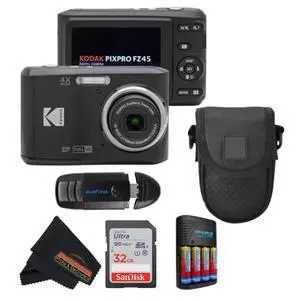 PIXPRO FZ45 16MP CMOS Sensor Digital Camera 5X Optical Zoom with Sunshine Photo Microfiber Cleaning Cloth (Advanced Bundle, Black) PIXPRO FZ45 16MP CMOS Sensor Digital Camera 5X Optical Zoom with Sunshine Photo Microfiber Cleaning Cloth (Advanced Bundle, Black)