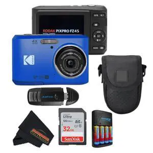 PIXPRO FZ45 16MP CMOS Sensor Digital Camera 5X Optical Zoom with Sunshine Photo Microfiber Cleaning Cloth (Advanced Bundle, Blue) PIXPRO FZ45 16MP CMOS Sensor Digital Camera 5X Optical Zoom with Sunshine Photo Microfiber Cleaning Cloth (Advanced Bundle, Blue)