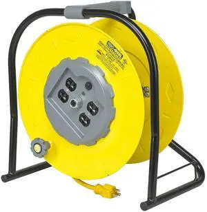 9100HT Industrial Multi-Outlet Manual Wind-Up Reel w/Circuit Breaker 9100HT Industrial Multi-Outlet Manual Wind-Up Reel w/Circuit Breaker