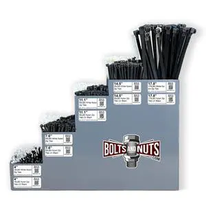 Nylon Cable Zip Ties UV Resistant Black & White Nylon Assortment Kit - 901 PCS Nylon Cable Zip Ties UV Resistant Black & White Nylon Assortment Kit - 901 PCS