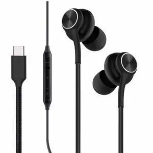Earbuds Stereo in-Ear Headphones Three-Year for Galaxy Z Fold6 S24 S23 S22 S21 S20, Note 10, 10+ with Microphone and Volume Remote Type-C Connector-Black Earbuds Stereo in-Ear Headphones Three-Year for Galaxy Z Fold6 S24 S23 S22 S21 S20, Note 10, 10+ with Microphone and Volume Remote Type-C Connector-Black