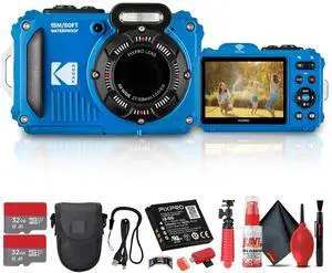 PIXPRO WPZ2 Digital Camera (Blue) | Waterproof, Shockproof & Dustproof Camera with 16MP Sensor, 1080p Video & 4X Optical Zoom | Travel & Outdoor use + 2X 32GB Card + Vlogger Tripod + Bag + More PIXPRO WPZ2 Digital Camera (Blue) | Waterproof, Shockproof & Dustproof Camera with 16MP Sensor, 1080p Video & 4X Optical Zoom | Travel & Outdoor use + 2X 32GB Card + Vlogger Tripod + Bag + More