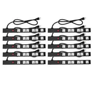 10-Pack OT16063 Heavy Duty Metal Surge Protector Power Strip with Mounting Parts 6 White Outlets 3 Feet Power Cord 10-Pack OT16063 Heavy Duty Metal Surge Protector Power Strip with Mounting Parts 6 White Outlets 3 Feet Power Cord