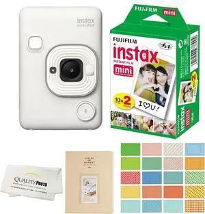 Instax Mini LiPlay Hybrid Instant Camera with 20 Instant Films and Photo Album. Plus Stickers. Bonus Quality Photo Microfiber Cloth (Misty White) Instax Mini LiPlay Hybrid Instant Camera with 20 Instant Films and Photo Album. Plus Stickers. Bonus Quality Photo Microfiber Cloth (Misty White)