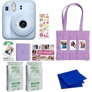 instax mini 12 Instant Film Camera Holiday Bundle (Pastel Blue) with 2 x Instax Mini Instant Film - Foil Pack and Microfiber Cloth instax mini 12 Instant Film Camera Holiday Bundle (Pastel Blue) with 2 x Instax Mini Instant Film - Foil Pack and Microfiber Cloth