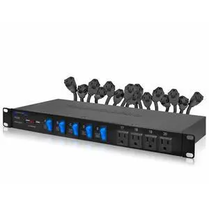 Power Strip Surge Protector, 19-Inch Rack Mount, 20 Outlets | 16 Rear 120V 3-Prong Sockets, 4 Front AC Outlets, 3 USB Ports, 5V Charging, Ideal for Home, Office & Server Rack Power Strip Surge Protector, 19-Inch Rack Mount, 20 Outlets | 16 Rear 120V 3-Prong Sockets, 4 Front AC Outlets, 3 USB Ports, 5V Charging, Ideal for Home, Office & Server Rack