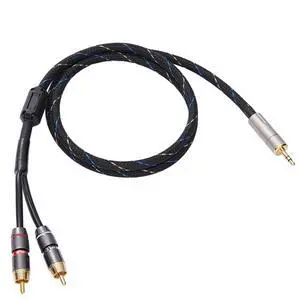 Audiophile 3.5mm Male to 2 Male RCA Audio Cable, Hi-Fi Sound Nylon-Braided RCA to Aux Compatible with Echo Dot, Stereo Receiver, Speaker & HDTV ect (15M(49FT)) Audiophile 3.5mm Male to 2 Male RCA Audio Cable, Hi-Fi Sound Nylon-Braided RCA to Aux Compatible with Echo Dot, Stereo Receiver, Speaker & HDTV ect (15M(49FT))