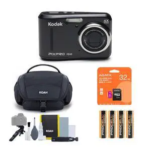 PIXPRO FZ45 Friendly Zoom Digital Camera (Black) Bundle | 32GB Memory Card, Photography Cleaning Kit, High-Performance Ultra Alkaline AA Batteries, Case, (8 items) PIXPRO FZ45 Friendly Zoom Digital Camera (Black) Bundle | 32GB Memory Card, Photography Cleaning Kit, High-Performance Ultra Alkaline AA Batteries, Case, (8 items)