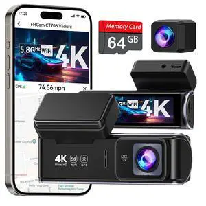 UVVlO Dash Cam Front and Rear - 2026 Upgrade 4k/2k FHD Dash Camera for Cars - 3.59" lPS Display Dual Dashcam w/Free 64GB Card, 5.8GHz WiFi, GPS, Emergency Lock, WDR, Night Vision, 24H Parking Mode UVVlO Dash Cam Front and Rear - 2026 Upgrade 4k/2k FHD Dash Camera for Cars - 3.59" lPS Display Dual Dashcam w/Free 64GB Card, 5.8GHz WiFi, GPS, Emergency Lock, WDR, Night Vision, 24H Parking Mode