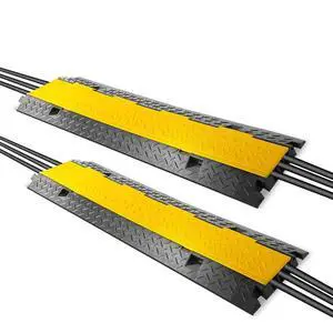 Ramp-3 Channel Rubber Floor Cord Concealer-Heavy Duty Cable Protector Wire/Hose/Pipe Hider Driveway Protective Covering Armor PCBLCO105X2 (Pair), One Size, Black and Yellow Ramp-3 Channel Rubber Floor Cord Concealer-Heavy Duty Cable Protector Wire/Hose/Pipe Hider Driveway Protective Covering Armor PCBLCO105X2 (Pair), One Size, Black and Yellow