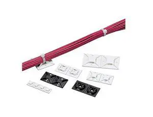 ABM2S-A-D 4-Way Adhesive Cable Tie Mount, 1x1 Inch, White, 500pk | High-bond Rubber Adhesive, High-temp Indoor rated, 2-up liner configuration, ABS, fits mini through standard cable ties ABM2S-A-D 4-Way Adhesive Cable Tie Mount, 1x1 Inch, White, 500pk | High-bond Rubber Adhesive, High-temp Indoor rated, 2-up liner configuration, ABS, fits mini through standard cable ties
