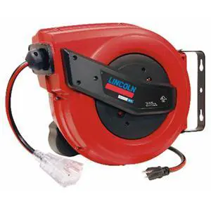 91039 60' Tri-tap Electric Power Cord Reel, 12/3 SJTOW, Grease, Oil and Weather Resistant, Magnetic Brake, Auto-guide Rewind Mechanism, Overload Protection, Power Indicator Lights, Red/Black 91039 60' Tri-tap Electric Power Cord Reel, 12/3 SJTOW, Grease, Oil and Weather Resistant, Magnetic Brake, Auto-guide Rewind Mechanism, Overload Protection, Power Indicator Lights, Red/Black