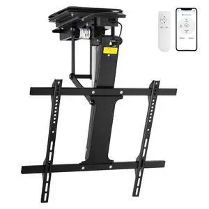 360° Manual Swivel Motorized Ceiling TV Mount for 32-75" TVs | 360° manual swivel,electric flip down,Supports 32-75" TVs,2 memory presets, Fold-down saves wall space 360° Manual Swivel Motorized Ceiling TV Mount for 32-75" TVs | 360° manual swivel,electric flip down,Supports 32-75" TVs,2 memory presets, Fold-down saves wall space