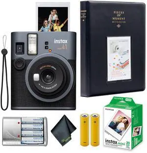 INSTAX Mini 41 Instant Camera 20-Sheet Power Bundle | For Parties, Events & Instant Photos | Includes Battery Charger, Photo Album, 4 Rechargeable AA Batteries, 4x AA Batteries INSTAX Mini 41 Instant Camera 20-Sheet Power Bundle | For Parties, Events & Instant Photos | Includes Battery Charger, Photo Album, 4 Rechargeable AA Batteries, 4x AA Batteries