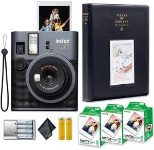 INSTAX Mini 41 Instant Camera 60-Sheet Bundle | For Parties, Events & Instant Photos | Includes Battery Charger, Photo Album, 4 Rechargeable AA Batteries, 4x AA Batteries INSTAX Mini 41 Instant Camera 60-Sheet Bundle | For Parties, Events & Instant Photos | Includes Battery Charger, Photo Album, 4 Rechargeable AA Batteries, 4x AA Batteries