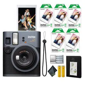 INSTAX Mini 41 Instant Camera 100-Sheet Bundle | For Parties, Events & Instant Photos | Includes Battery Charger, Photo Album, 4 Rechargeable AA Batteries, 4x AA Batteries INSTAX Mini 41 Instant Camera 100-Sheet Bundle | For Parties, Events & Instant Photos | Includes Battery Charger, Photo Album, 4 Rechargeable AA Batteries, 4x AA Batteries