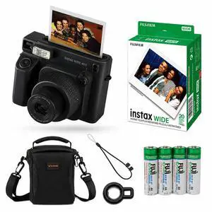 Instax Wide 400 Instant Film Camera, Jet Black, Bundle with Instant Color P Instax Wide 400 Instant Film Camera, Jet Black, Bundle with Instant Color P