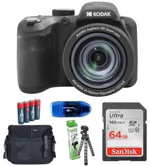 PIXPRO AZ405 Digital Camera Bundle, Includes: SanDisk 64GB SDXC Memory Card, Small Camera Bag, SD Card Reader and More (6 Items) (Black) PIXPRO AZ405 Digital Camera Bundle, Includes: SanDisk 64GB SDXC Memory Card, Small Camera Bag, SD Card Reader and More (6 Items) (Black)