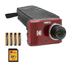 PIXPRO FZ45 Friendly Zoom Digital Camera (Red) Bundle | 128GB SD Class 10 UHS-I U1 V10 Full HD Memory Card, Folding Storage Travel Case, Procell AA, (4 items) PIXPRO FZ45 Friendly Zoom Digital Camera (Red) Bundle | 128GB SD Class 10 UHS-I U1 V10 Full HD Memory Card, Folding Storage Travel Case, Procell AA, (4 items)