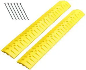 6 Foot Speed Bump HDPE Polyethylene Traffic Hump Vehicle Cable Ramp Cord Cover Hose Protector Includes Asphalt Mounting Hardware Safety Yellow (2 Pack), Length 144" 6 Foot Speed Bump HDPE Polyethylene Traffic Hump Vehicle Cable Ramp Cord Cover Hose Protector Includes Asphalt Mounting Hardware Safety Yellow (2 Pack), Length 144"