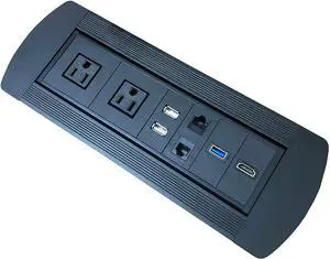 UL Listed in-Desk Power Center Table Top Grommet Furniture Power Data Hub-1 USB Port/ 1 Type-C Port1 HDMI/2 CAT 6/1 Type C - Conference Table Connectivity Box (DC101_Solid Black) UL Listed in-Desk Power Center Table Top Grommet Furniture Power Data Hub-1 USB Port/ 1 Type-C Port1 HDMI/2 CAT 6/1 Type C - Conference Table Connectivity Box (DC101_Solid Black)